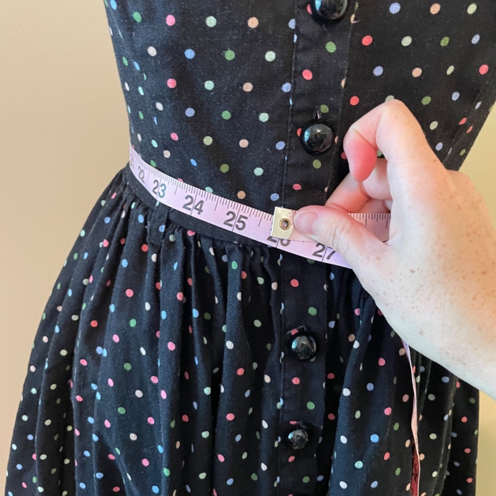 Collectif Polka Dot Dress with belt - altered smaller UK 10 Small - Picture 9 of 14